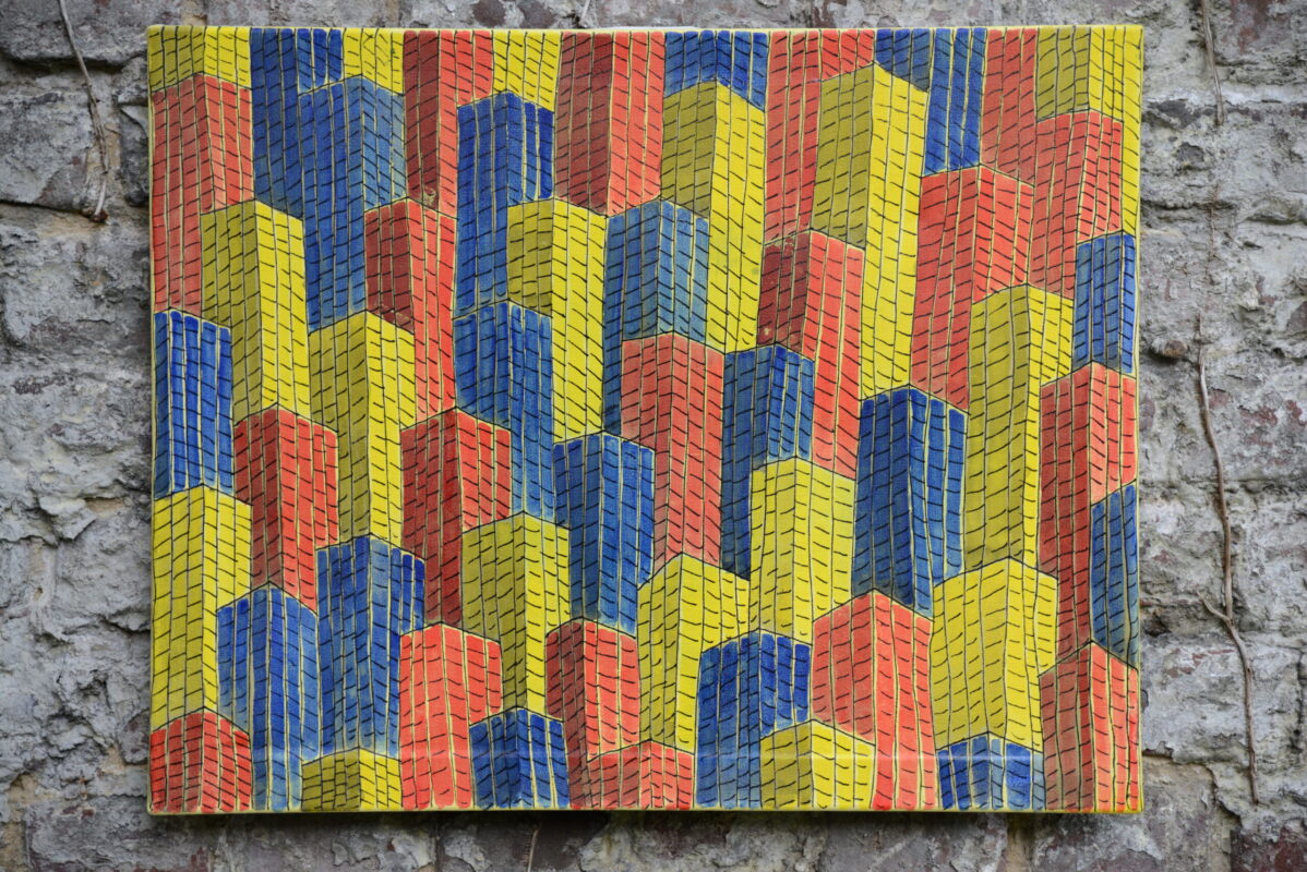 "La ville en continu" # 013.001, 2017 - Encre acrylique sur toile - L 50 cm x H 40 cm x Ép 1,6 cm